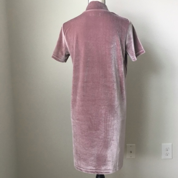 {MADEWELL} Pink, Velvet Mock-Neck Mini NYE Dress - Picture 3 of 5